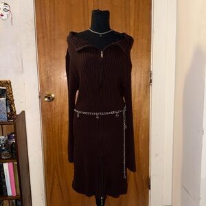 Brown knit dress